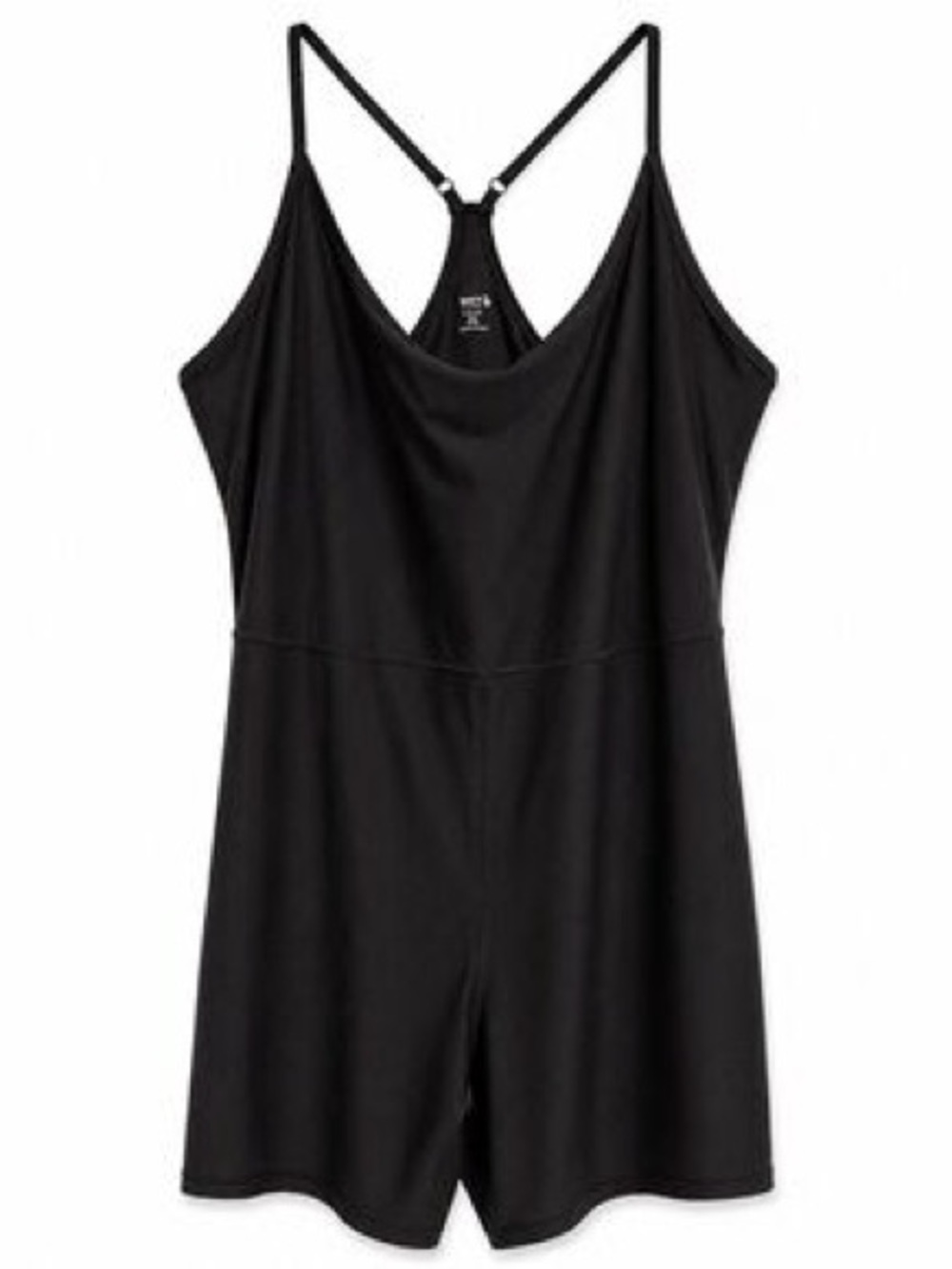 Old navy cloud+ go dry black athletic Racerback Bodysuit romper 6-in inseam xxl